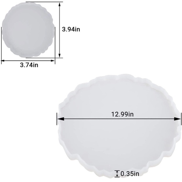 Resin Tray & Coaster Mold, Silicone Epoxy Tray/Coaster Mold • Large size - Picture 13 of 13